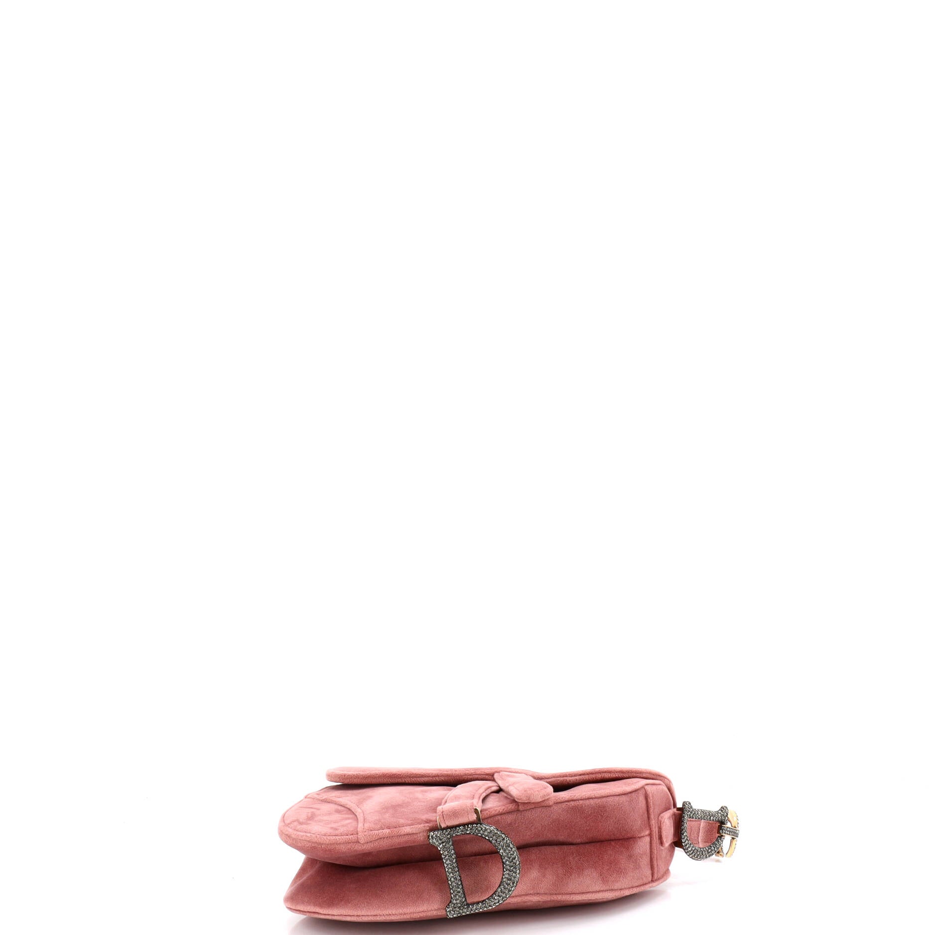 Saddle Handbag Velvet with Crystals Mini