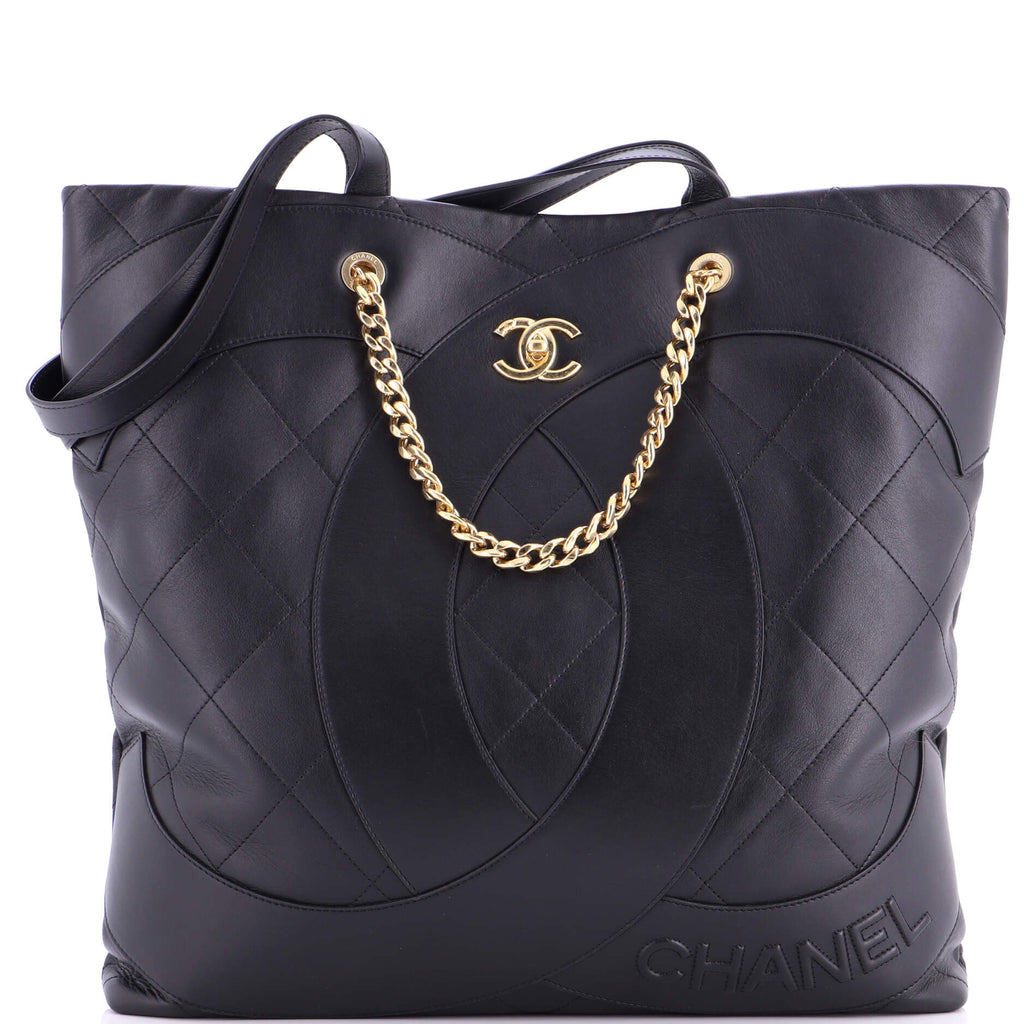 Club Monaco Shopping Tote Quilted Lambskin Large