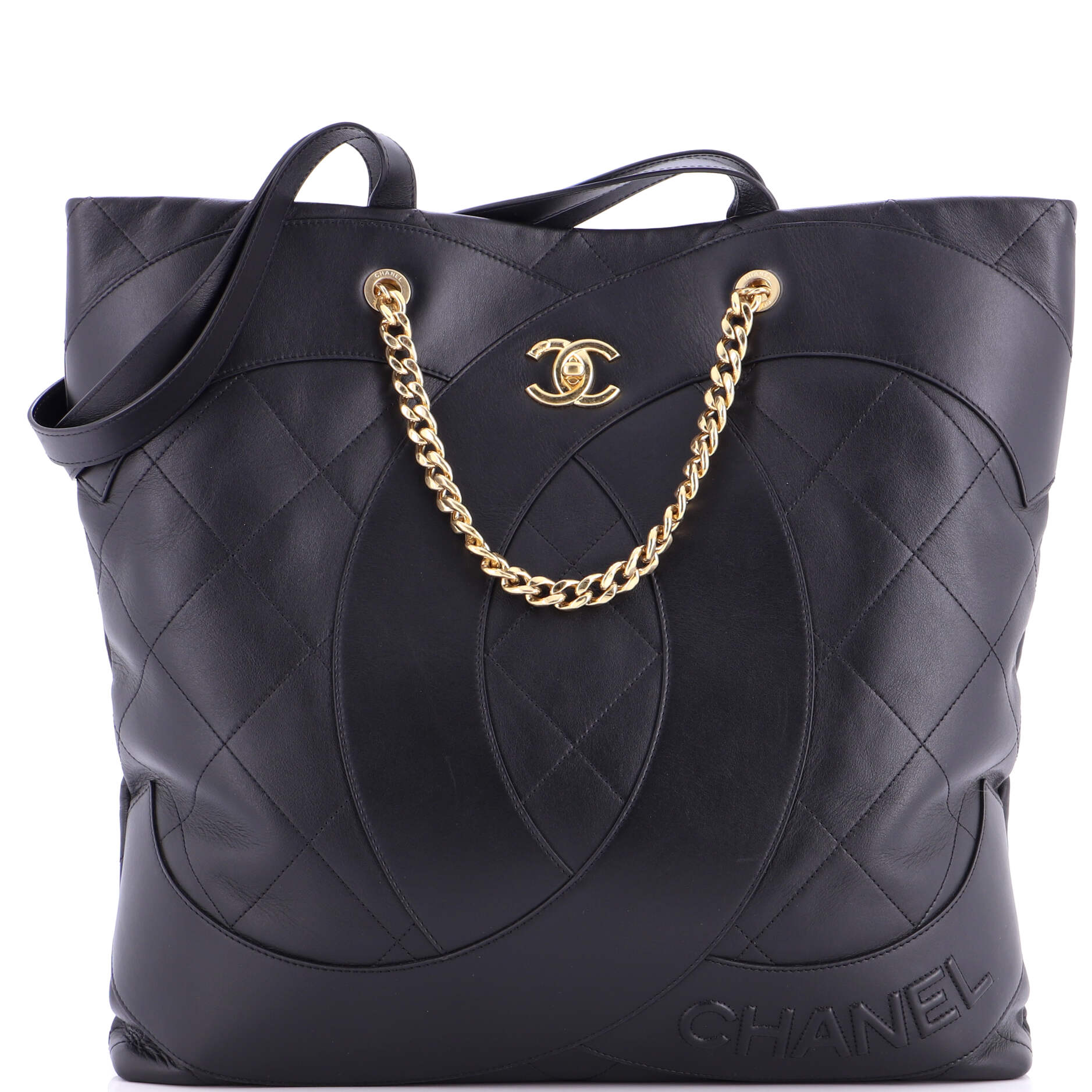Club Monaco Shopping Tote Quilted Lambskin Large