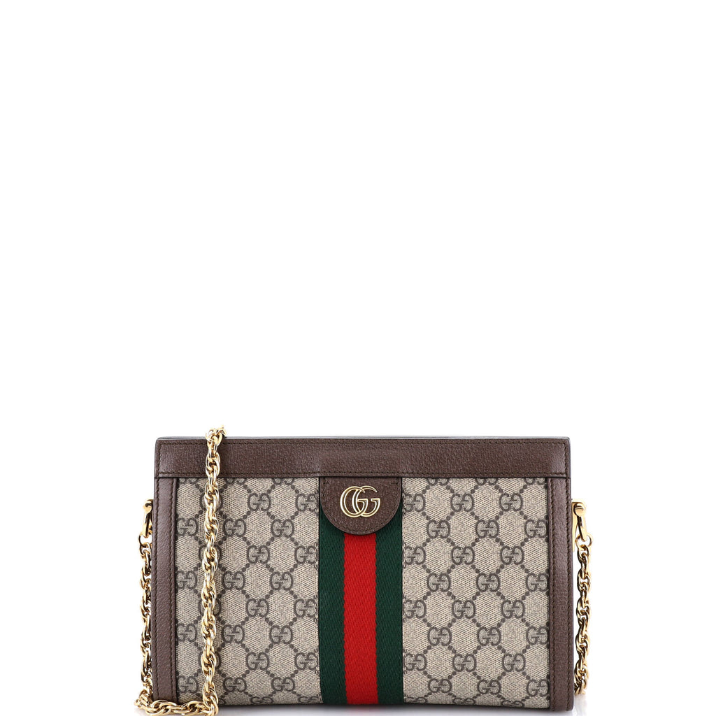 Ophidia Chain Shoulder Bag GG Coated Canvas Small