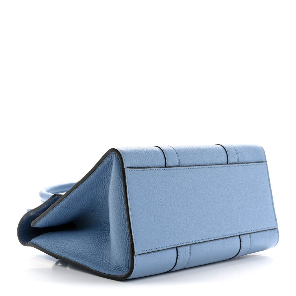 Classic Grain Calfskin Small Bayswater Porcelain Blue