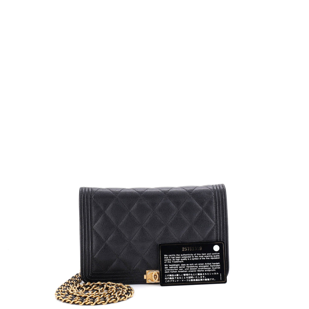 Boy Wallet on Chain Quilted Caviar
