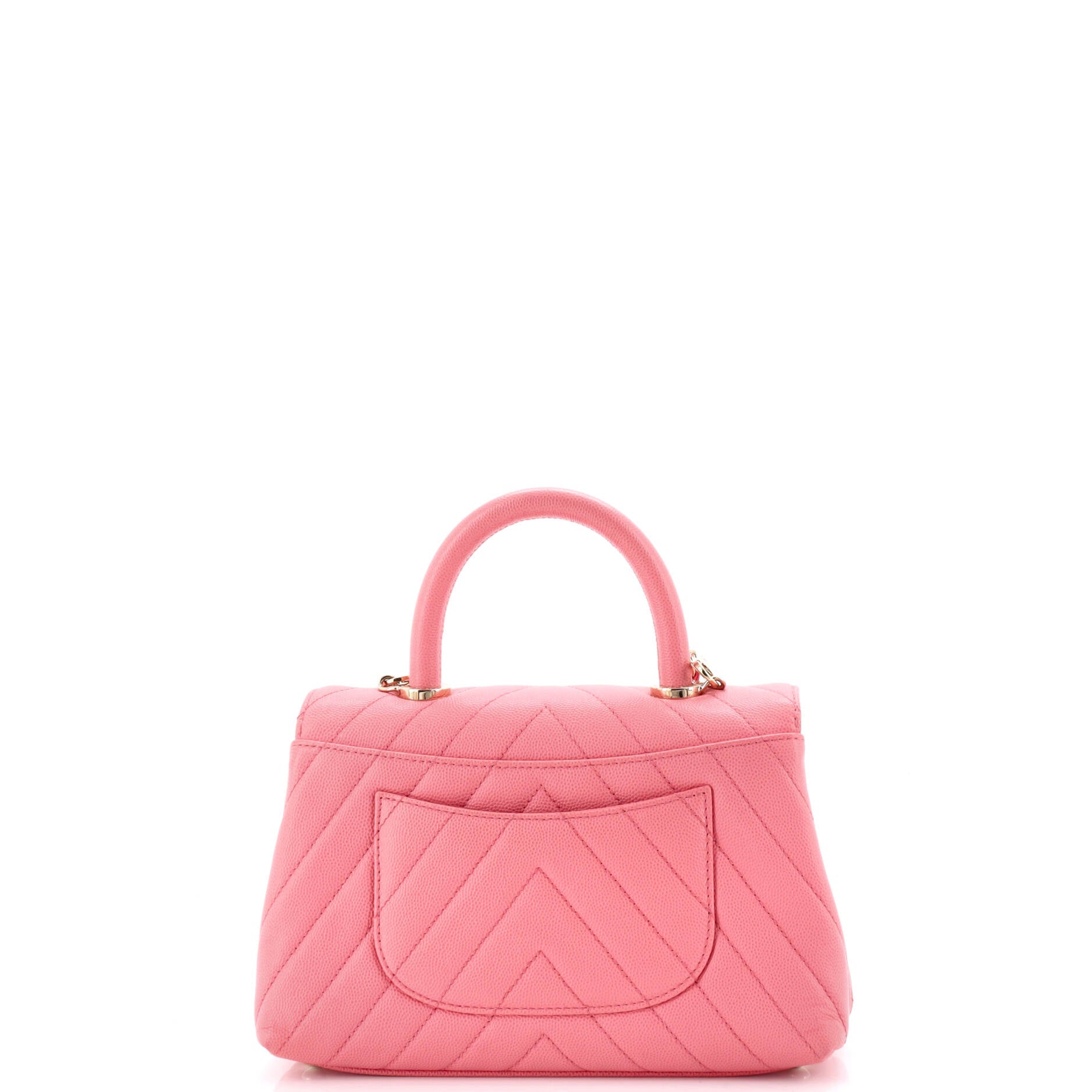Coco Top Handle Bag Chevron Caviar Mini