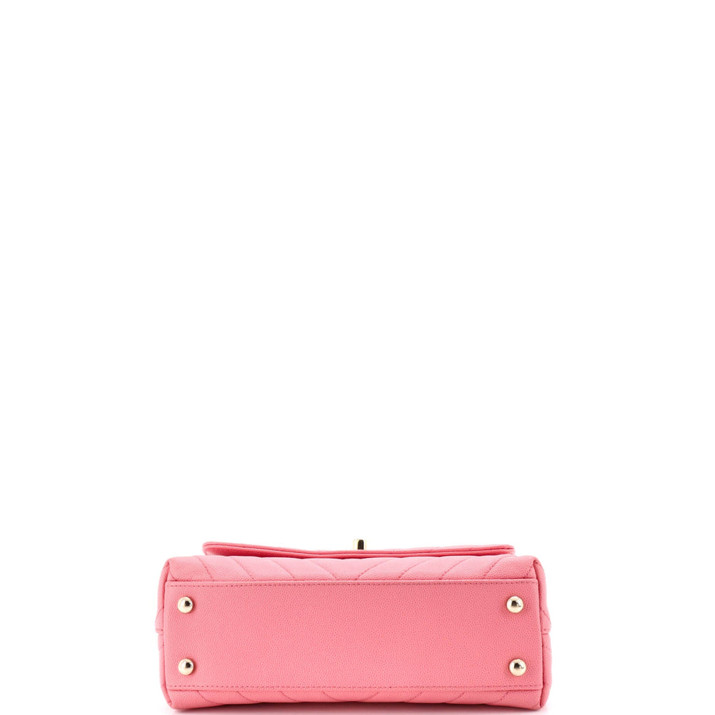 Coco Top Handle Bag Chevron Caviar Mini