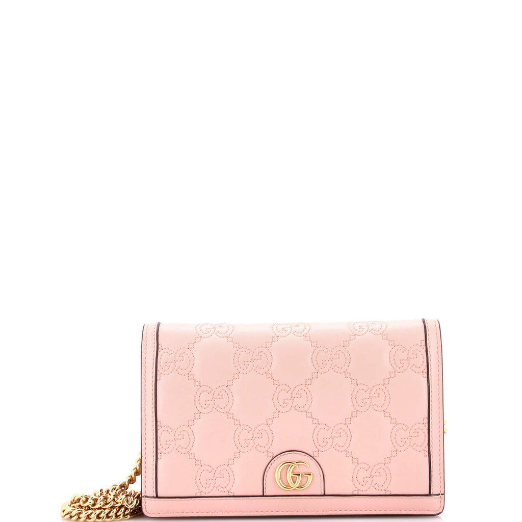 Petite GG Marmont Chain Wallet GG Matelasse Leather Mini