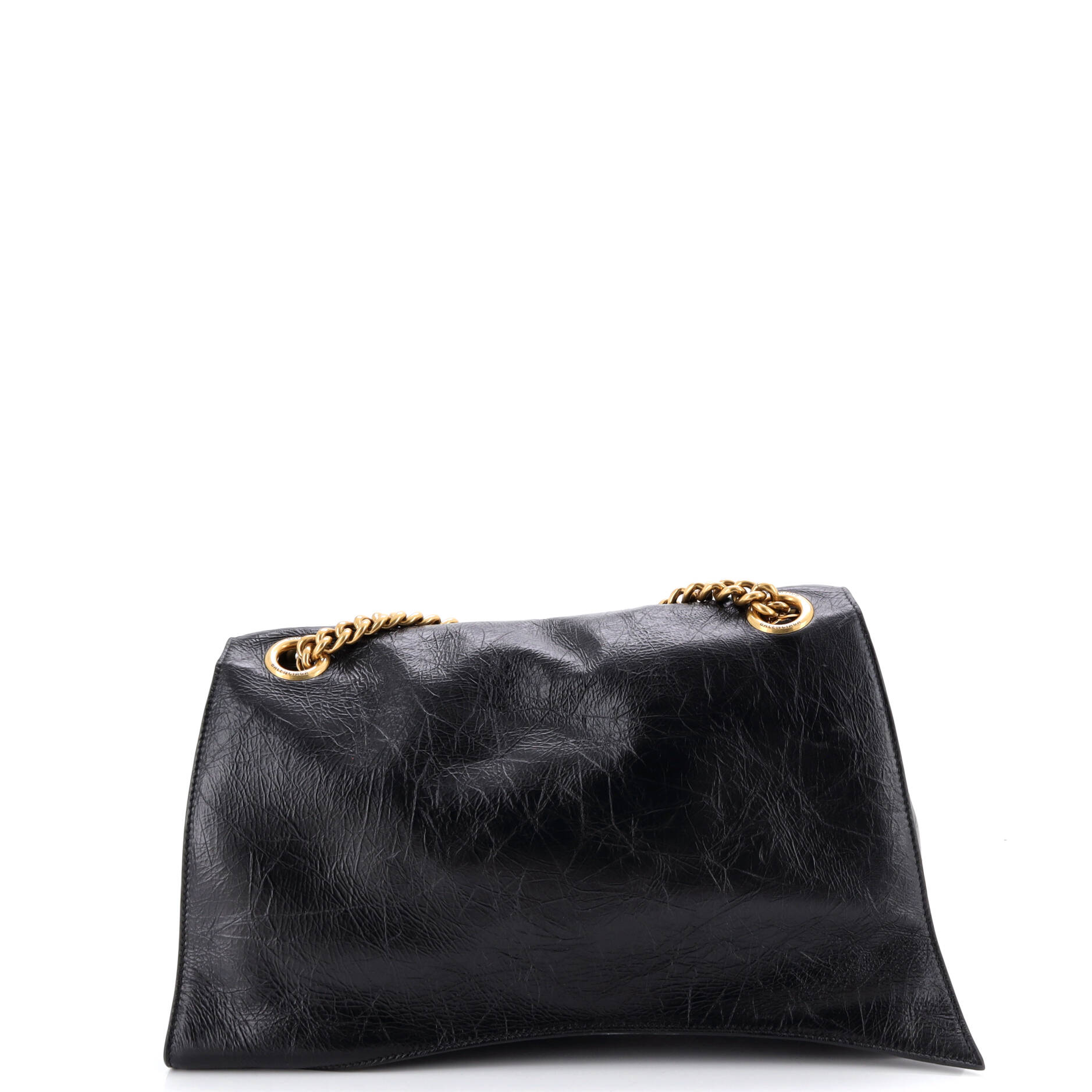 Crush Chain Flap Bag Leather Large