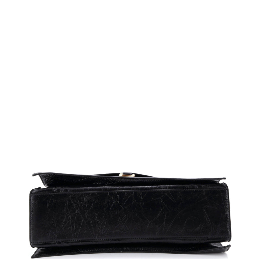 Crush Chain Flap Bag Leather Large