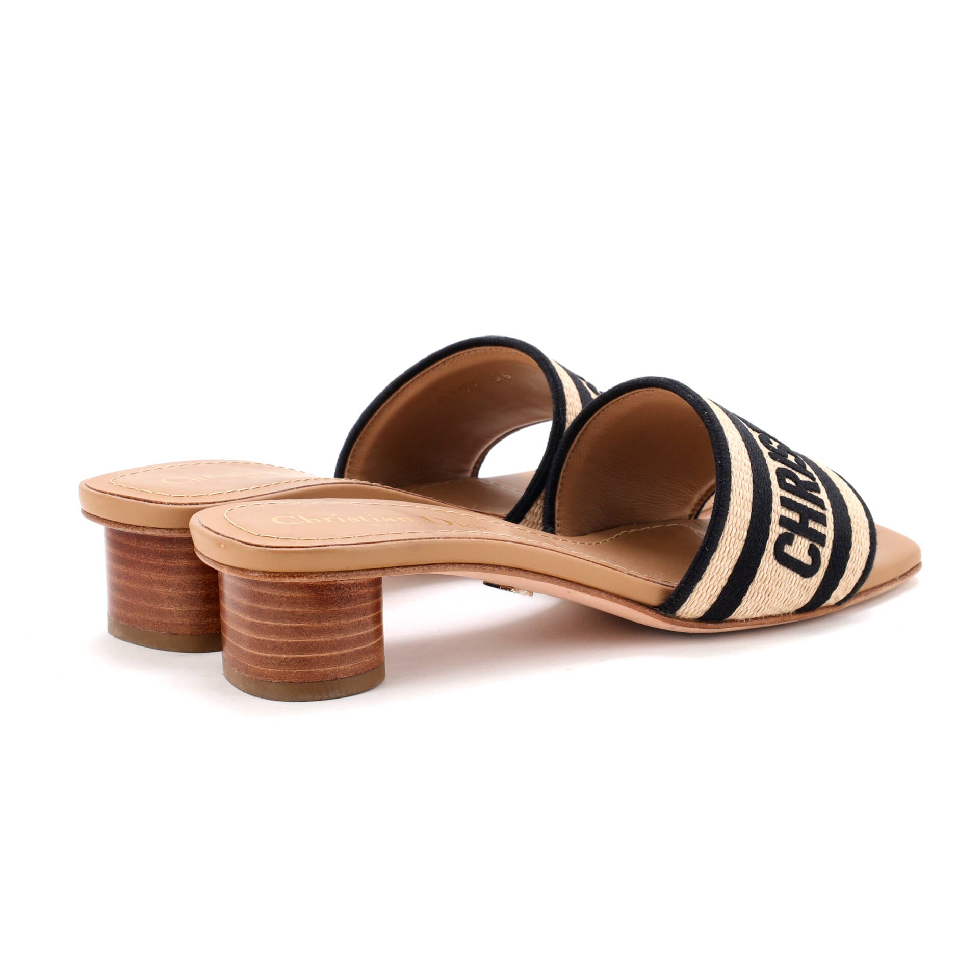 Women's Dway Heeled Sandals Embroidered Raffia