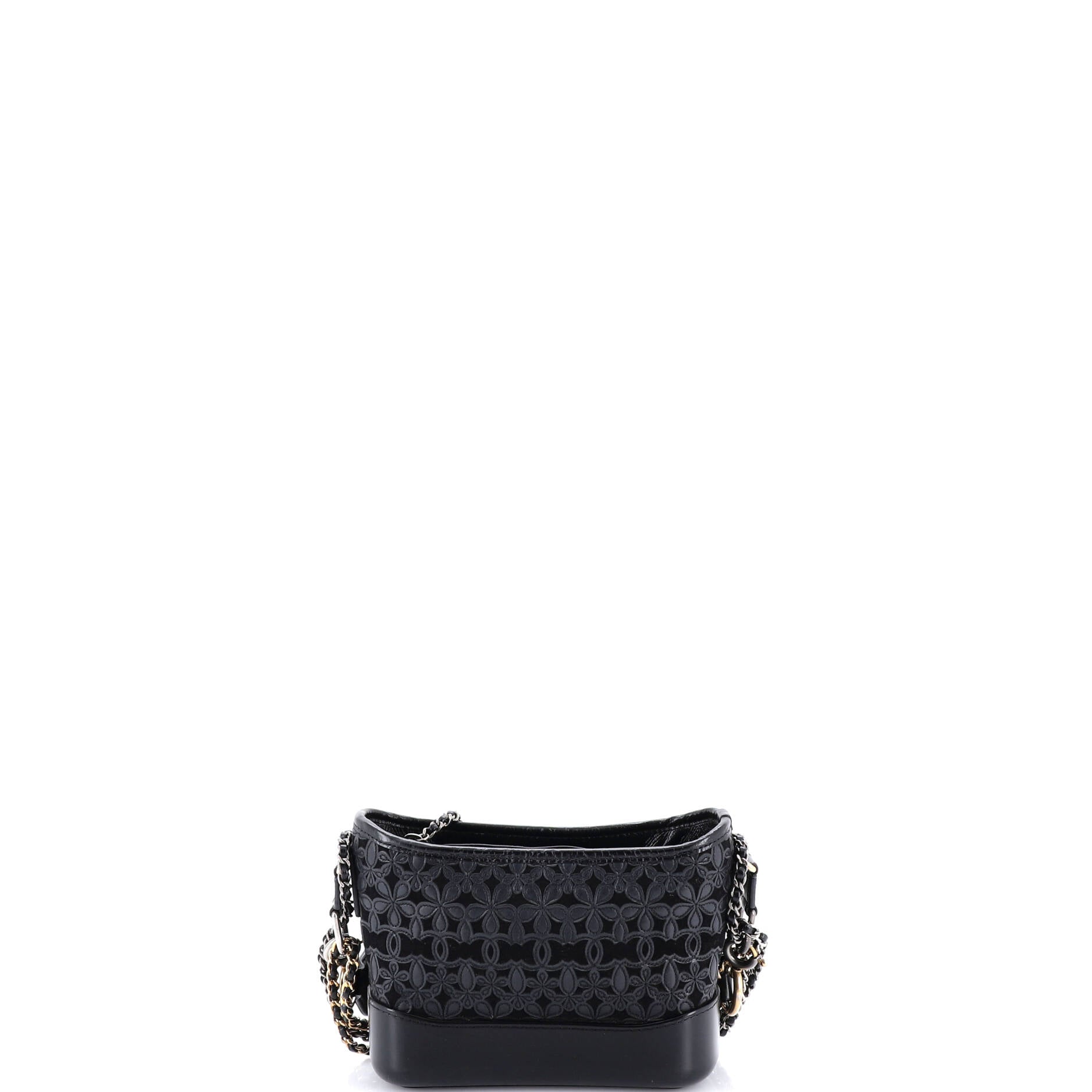 Gabrielle Hobo with Logo Handle Laser Cut Calfskin and Wool Felt Small