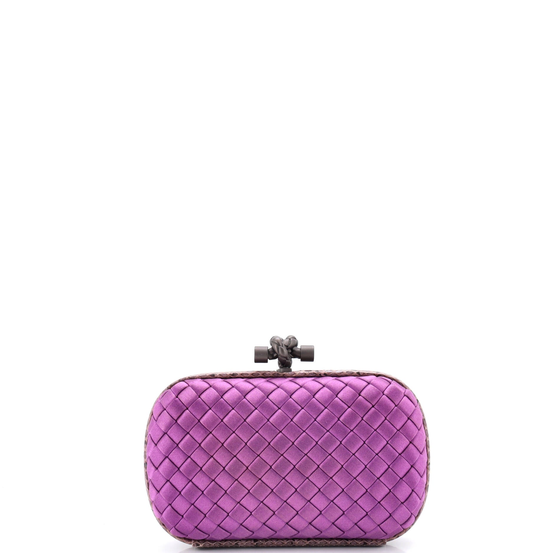 Box Knot Clutch Intrecciato Satin Small