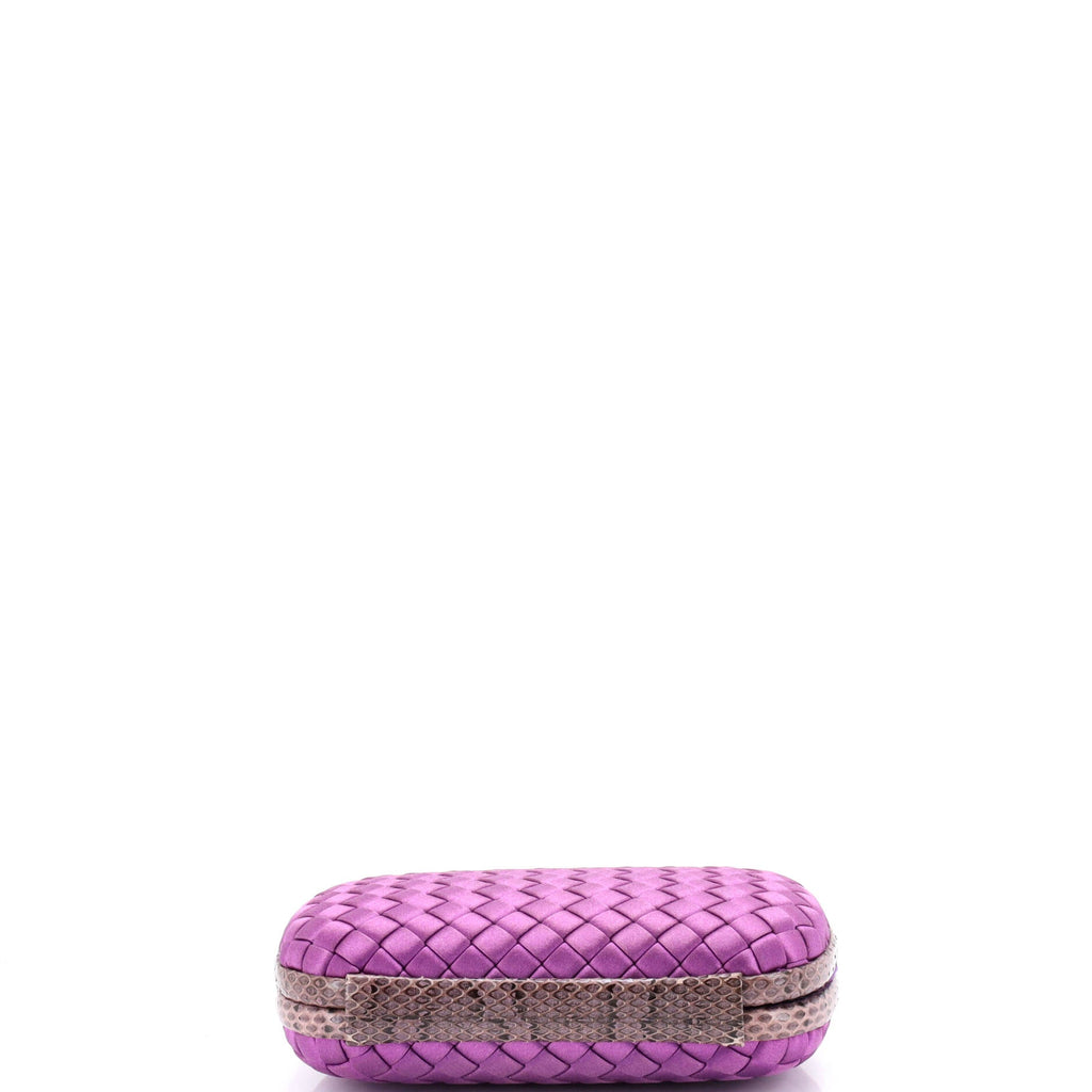 Box Knot Clutch Intrecciato Satin Small