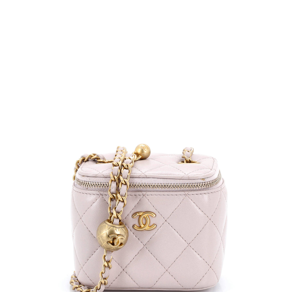 Classic Vanity Case with Chain Quilted Caviar Mini