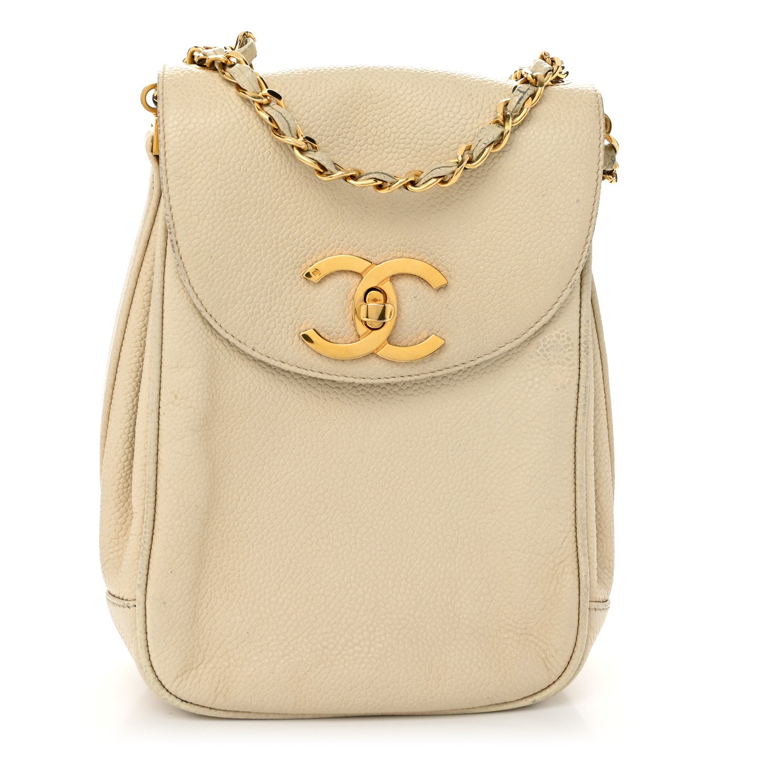 Caviar Vertical Chain Crossbody Ivory