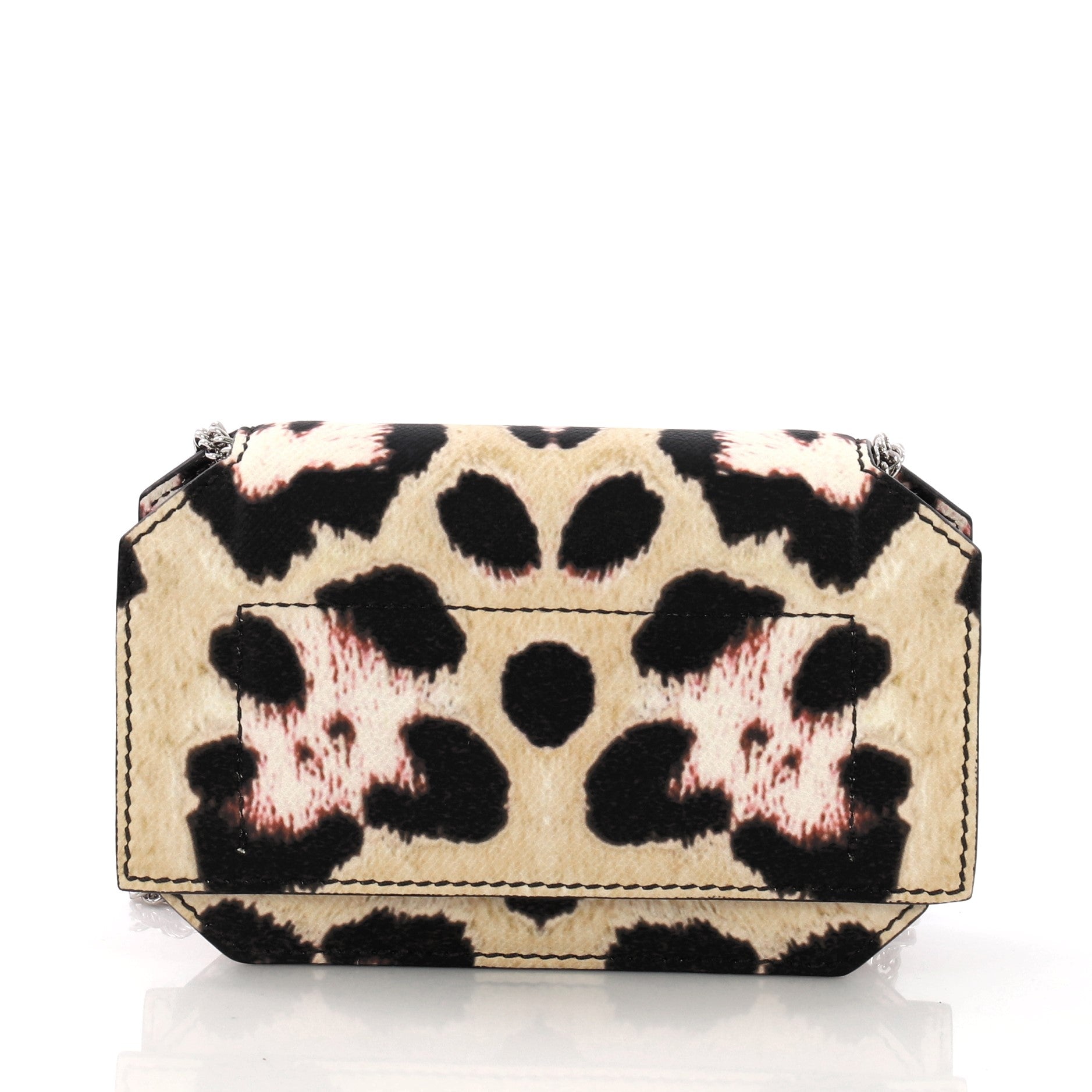 Bow Cut Chain Crossbody Bag Printed Leather Mini