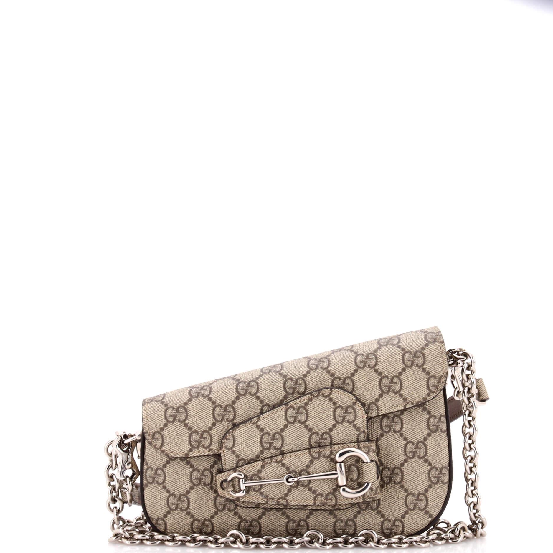 Horsebit 1955 Asymmetric Shoulder Bag GG Coated Canvas Mini