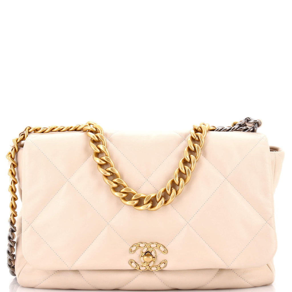 19 Flap Bag Quilted Leather Maxi