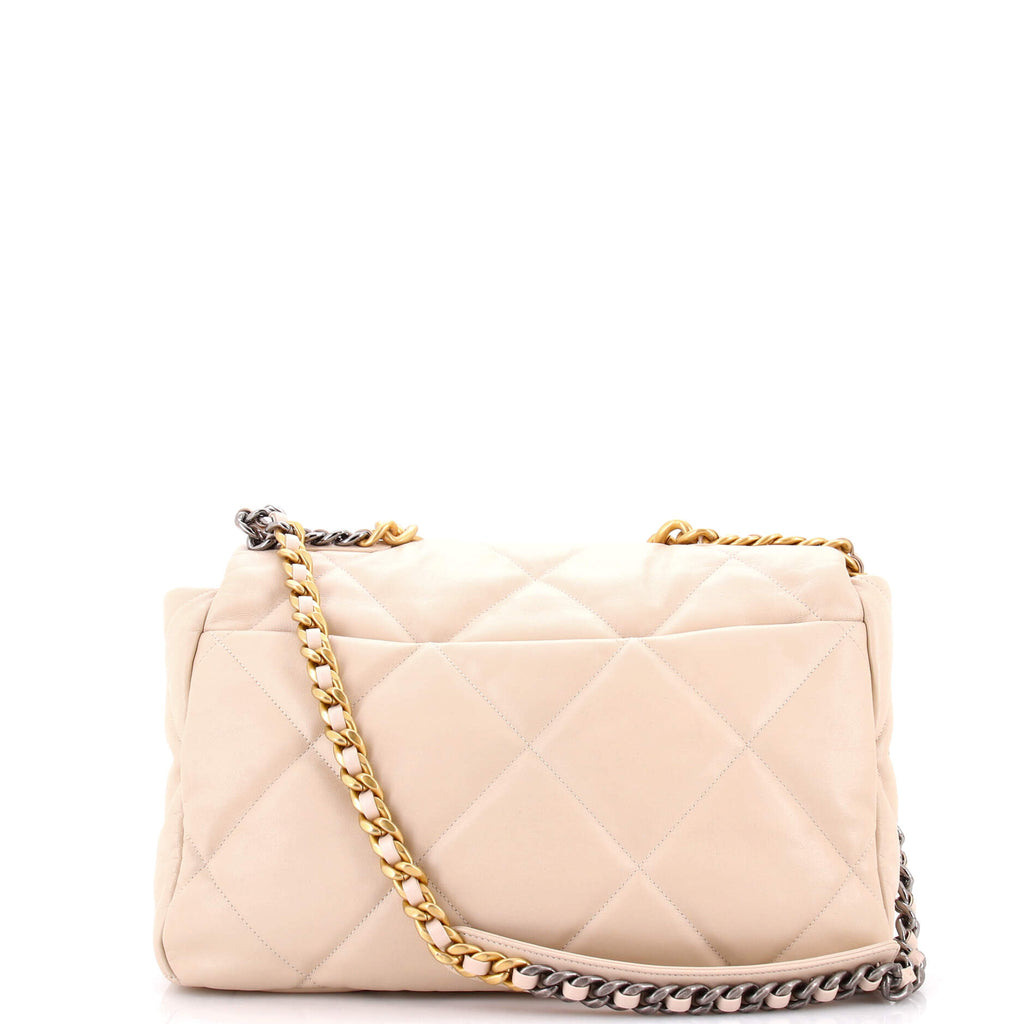 19 Flap Bag Quilted Leather Maxi