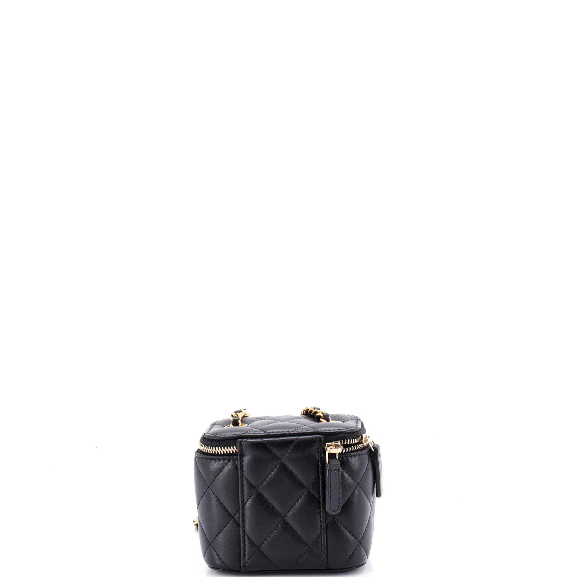 Pearl Crush Vanity Case with Chain Quilted Lambskin Mini