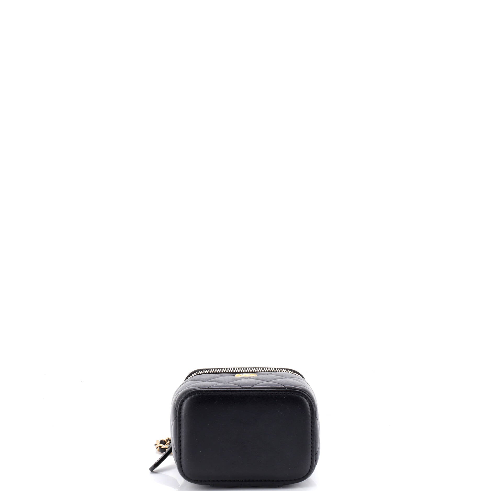 Pearl Crush Vanity Case with Chain Quilted Lambskin Mini