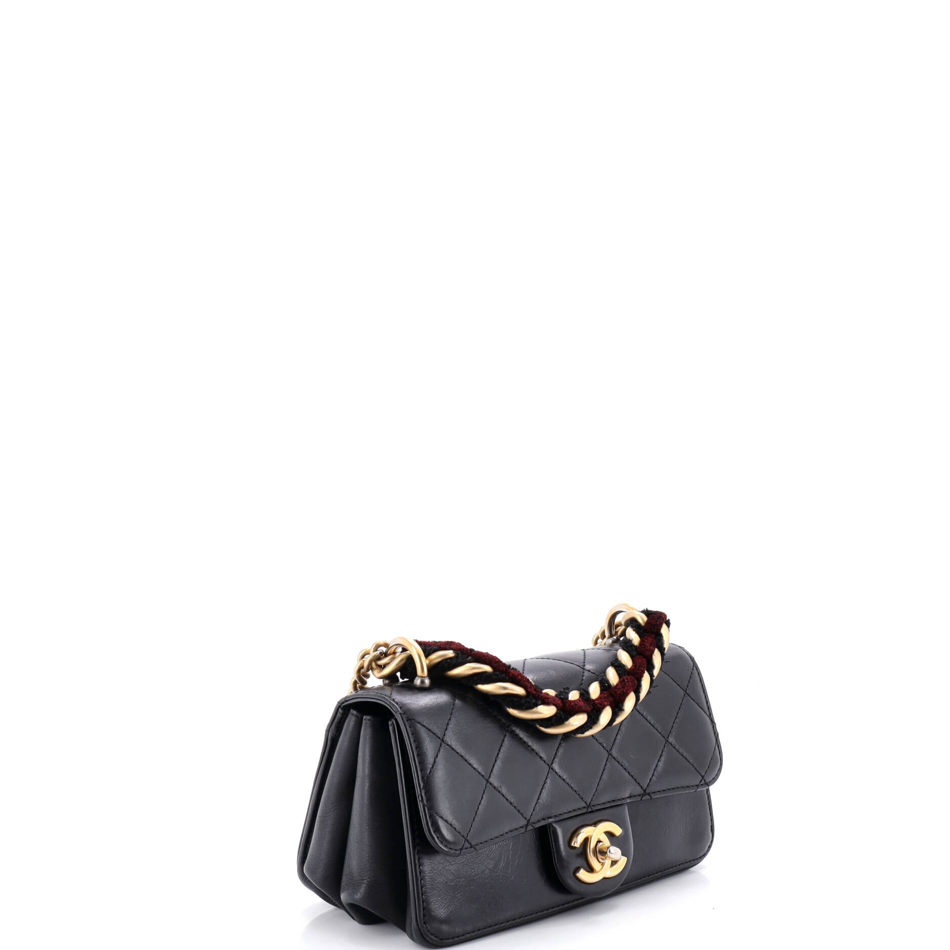 Paris-Cosmopolite Straight Lined Flap Bag Quilted Aged Calfskin Mini