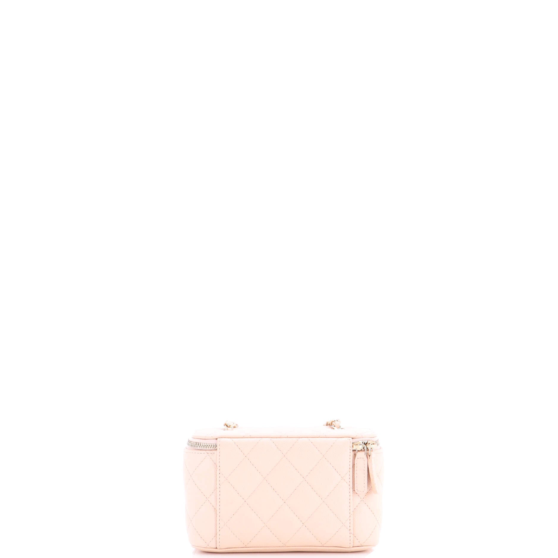 Classic Vanity Case with Chain Quilted Caviar Small