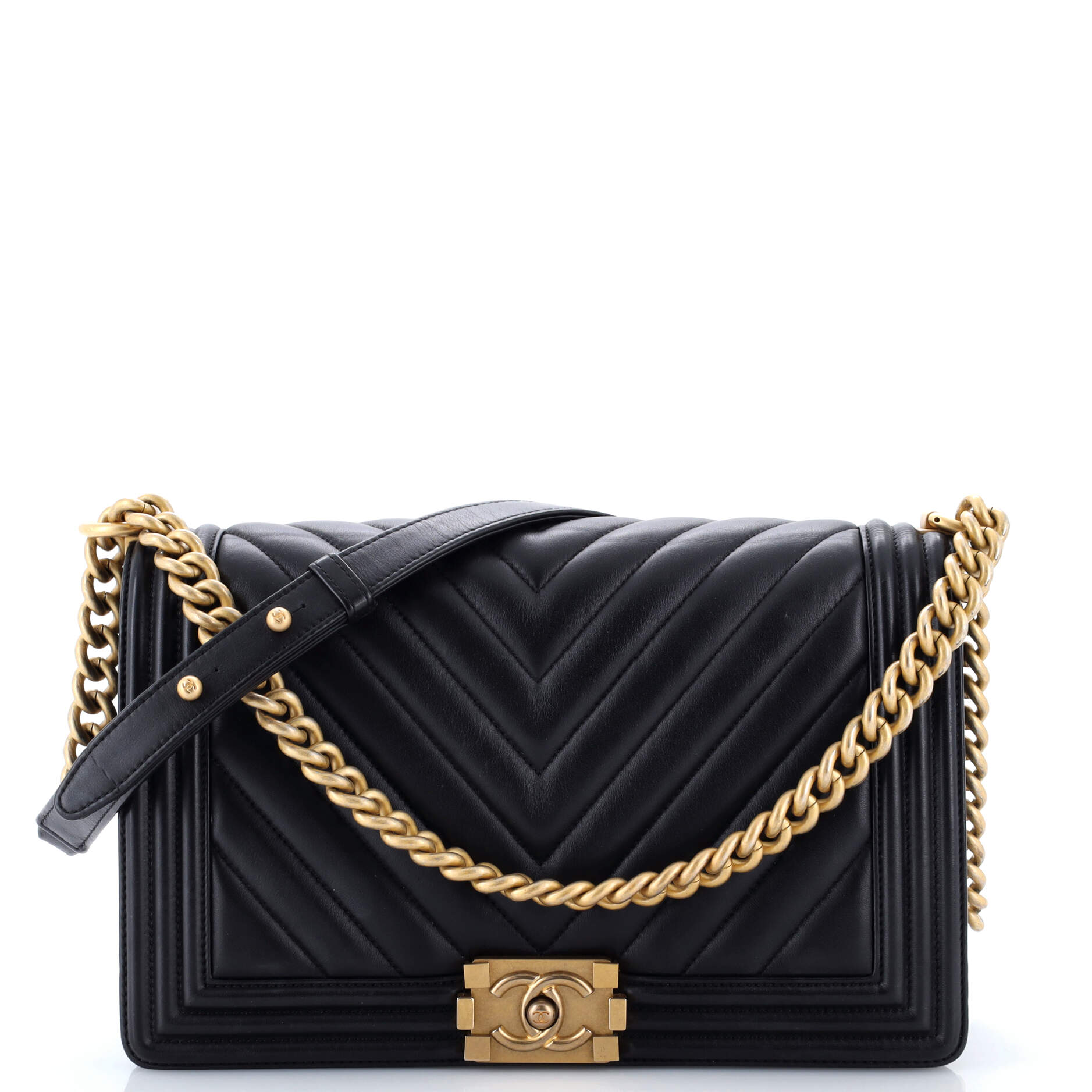 Boy Flap Bag Chevron Lambskin New Medium