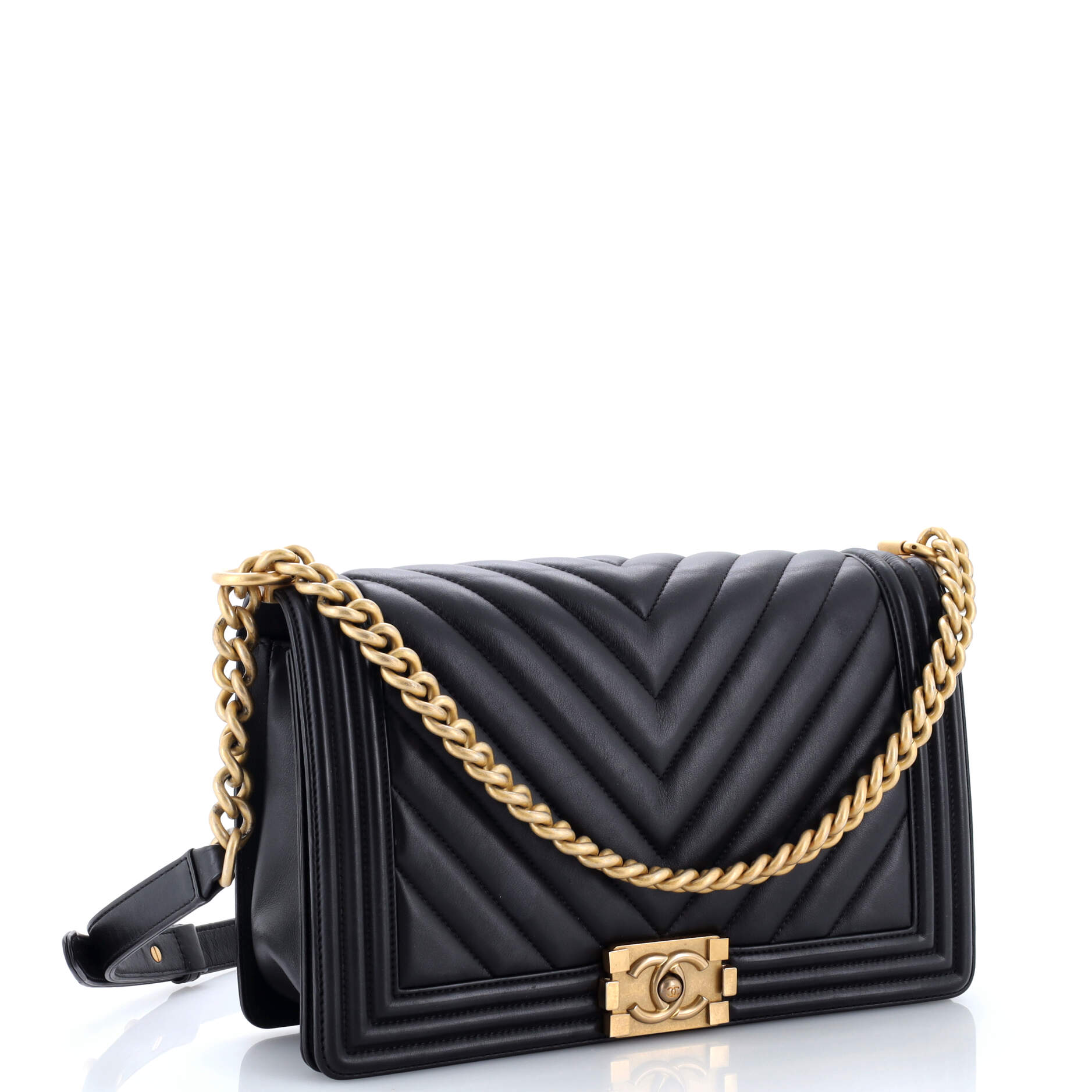 Boy Flap Bag Chevron Lambskin New Medium