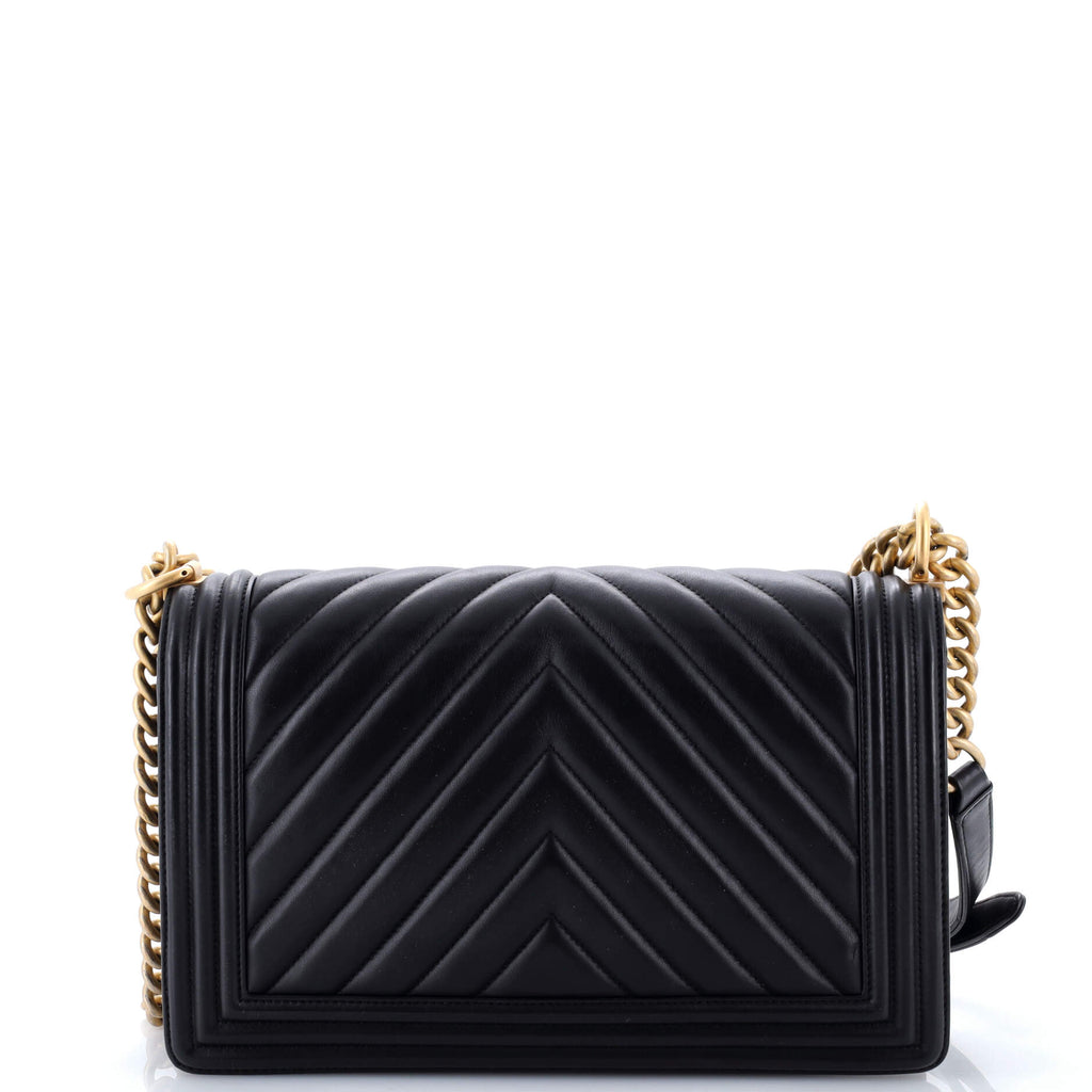 Boy Flap Bag Chevron Lambskin New Medium