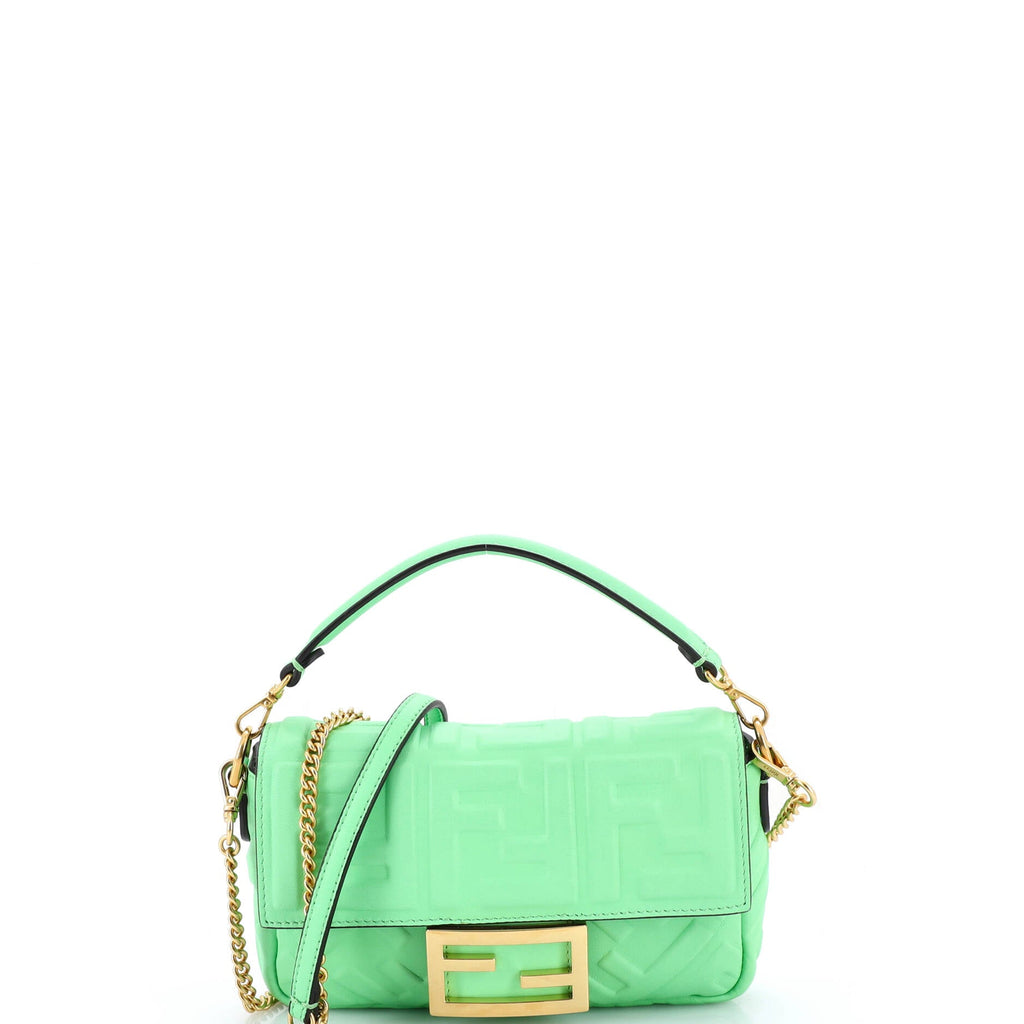 Baguette NM Bag Zucca Embossed Leather Mini