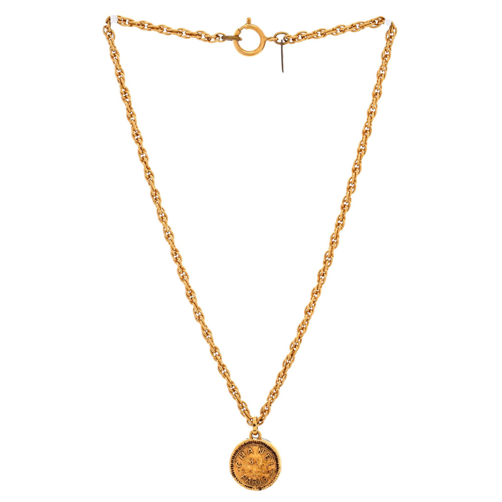 Vintage 31 Rue Cambon Medallion Pendant Necklace Metal