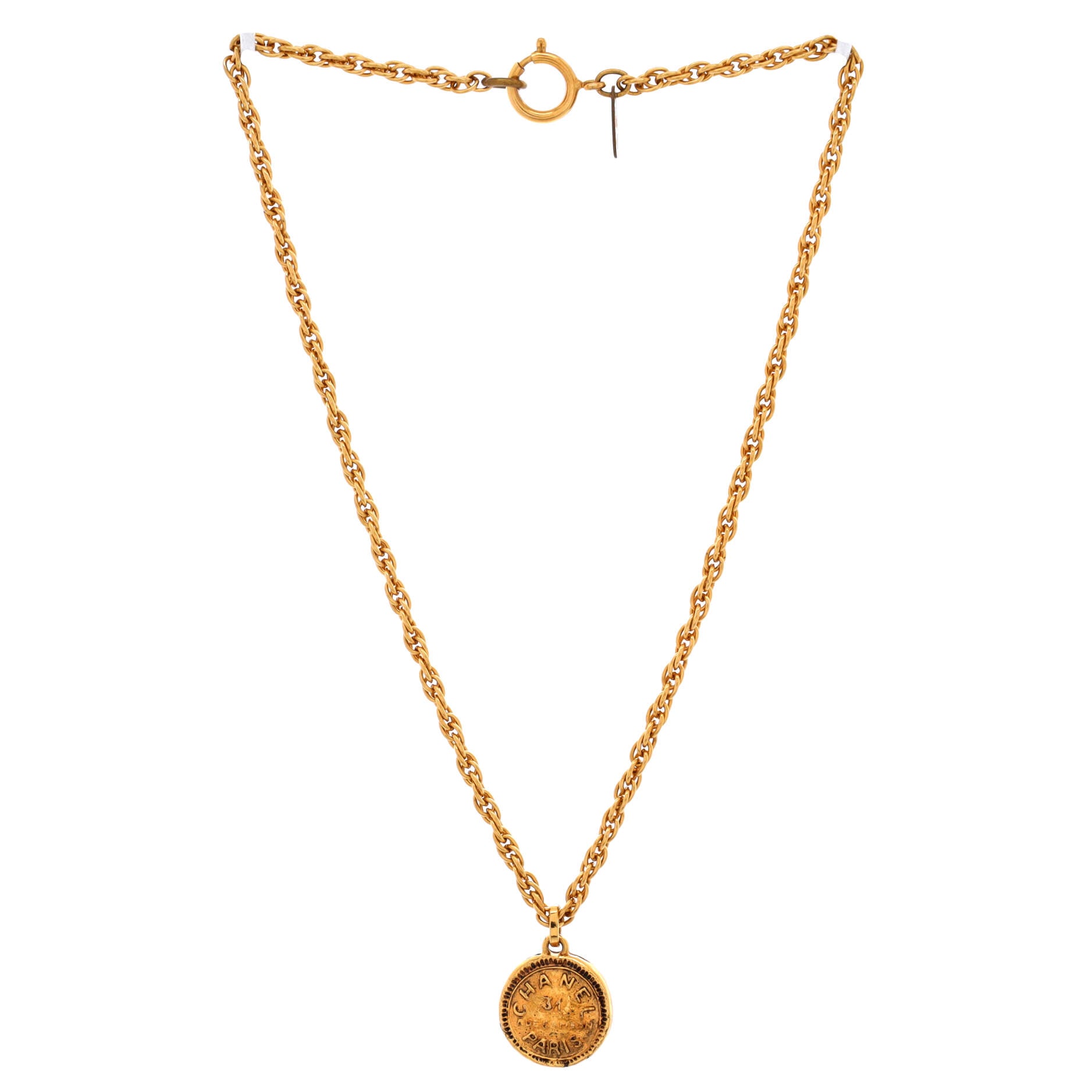 Vintage 31 Rue Cambon Medallion Pendant Necklace Metal
