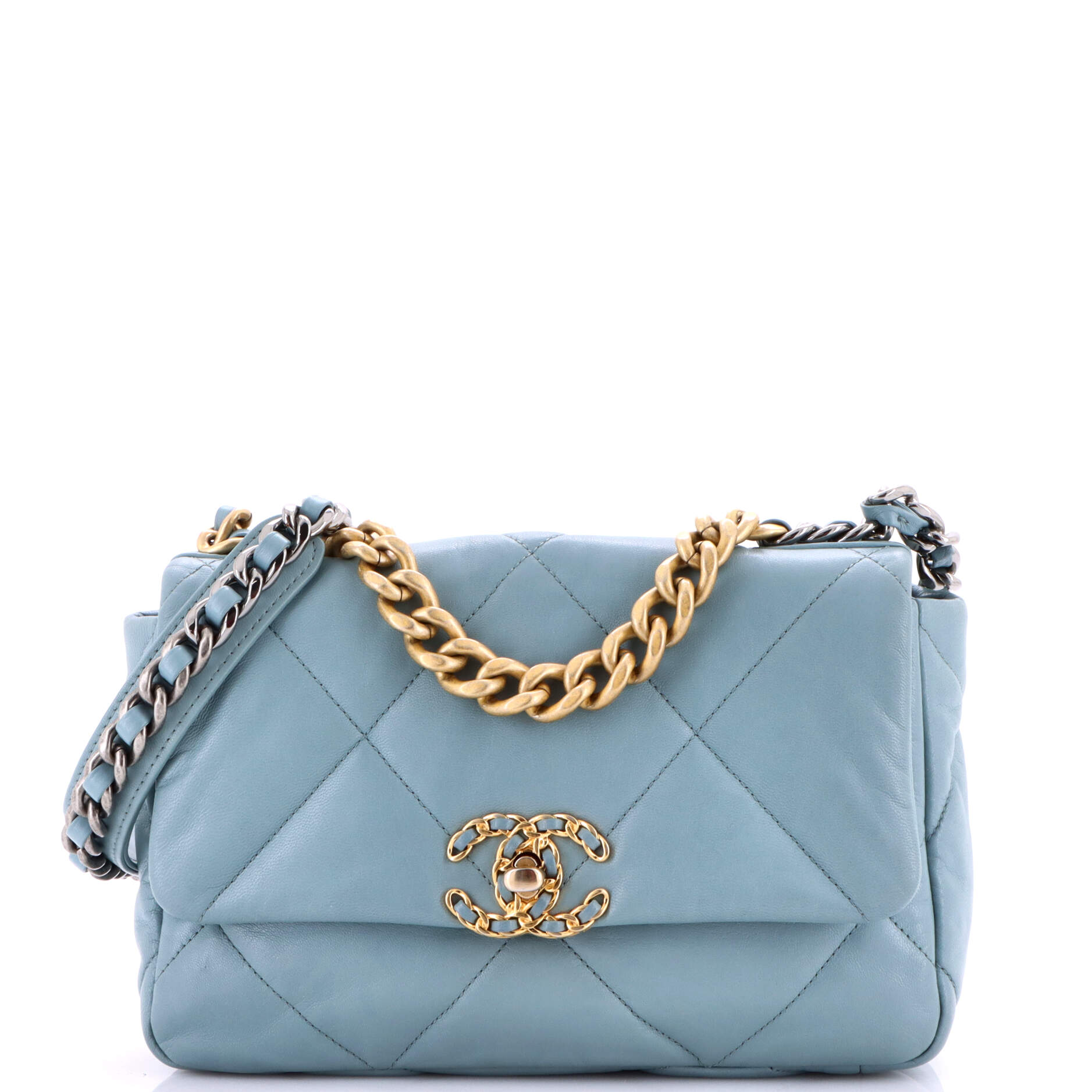 19 Flap Bag Quilted Leather Medium
