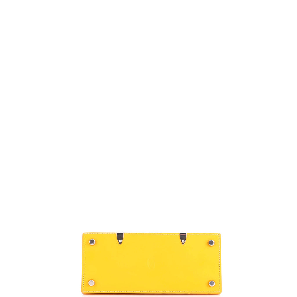 Structured Saigon Top Handle Bag Coated Canvas with Leather Mini