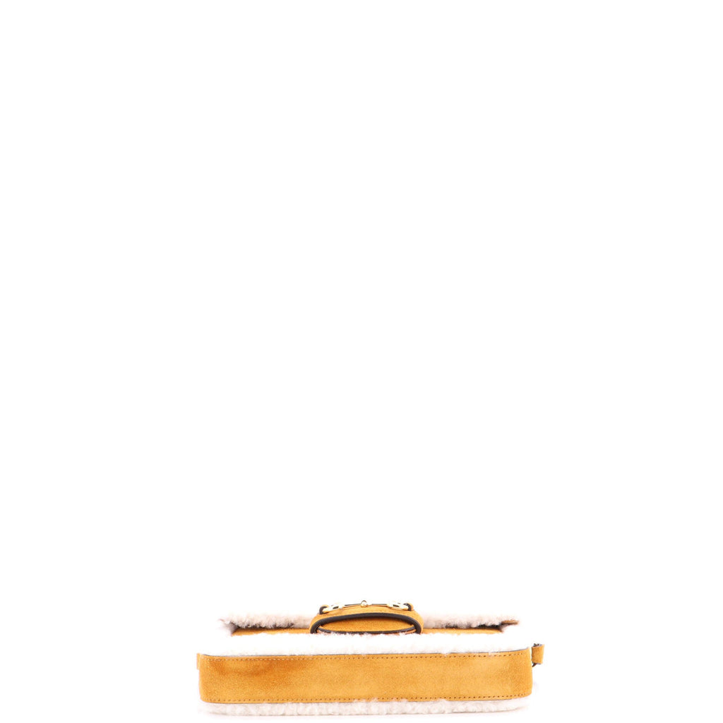 Horsebit 1955 Shoulder Bag Suede with Shearling Mini