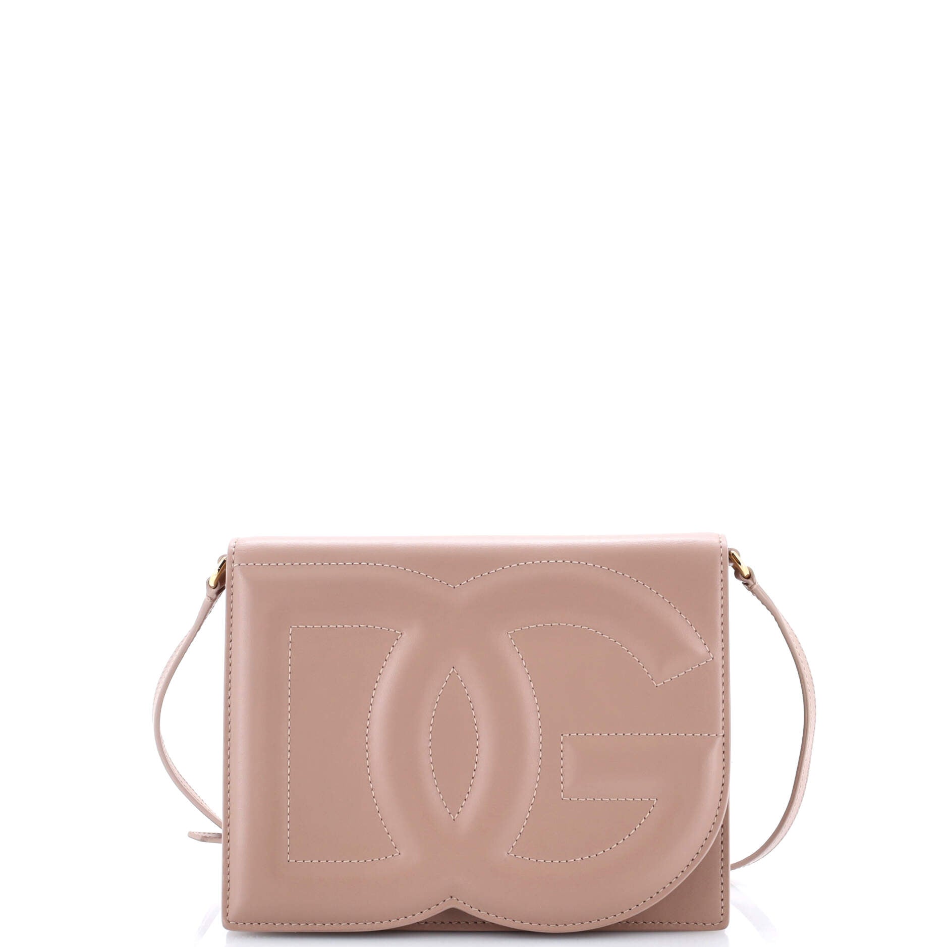 DG Logo Flap Shoulder Bag Leather Small