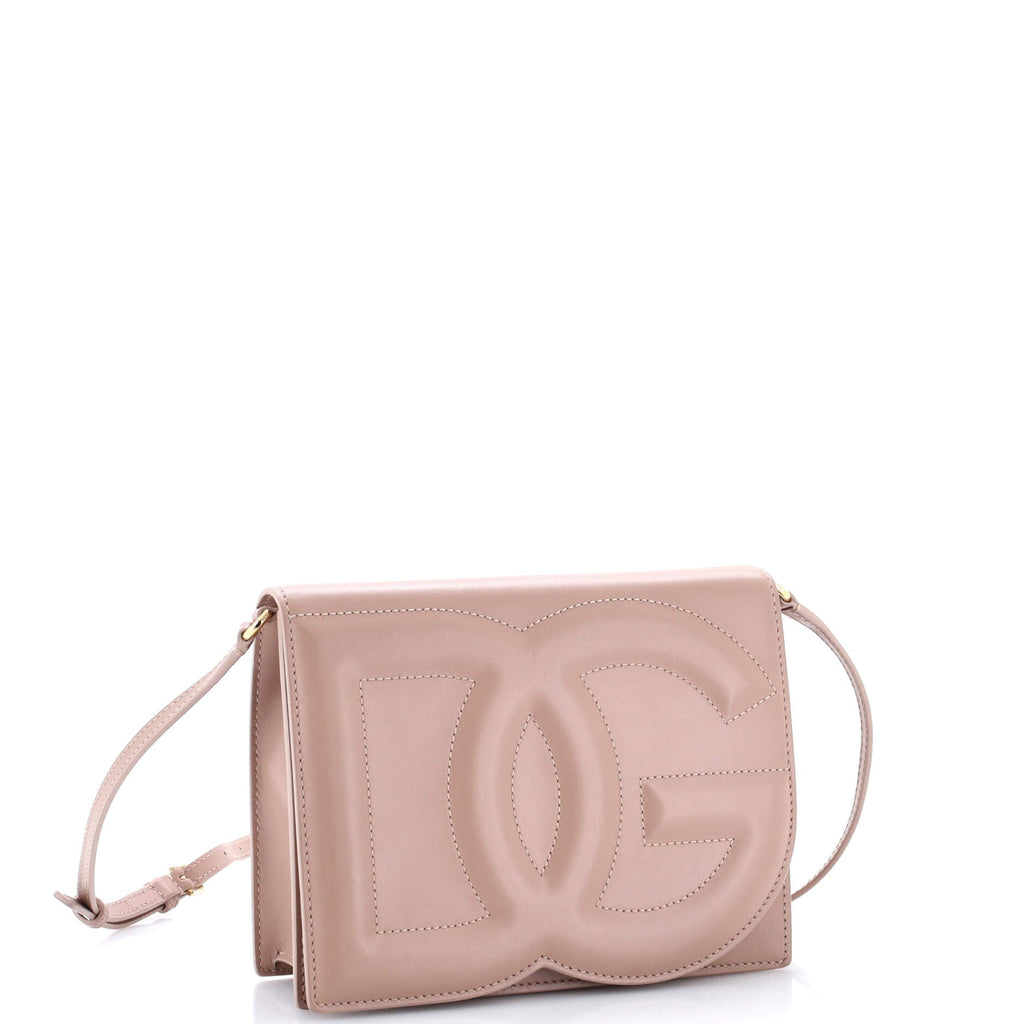 DG Logo Flap Shoulder Bag Leather Small