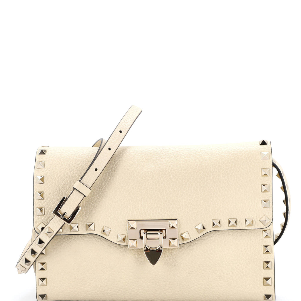 Rockstud Flip Lock Flap Bag Leather Medium