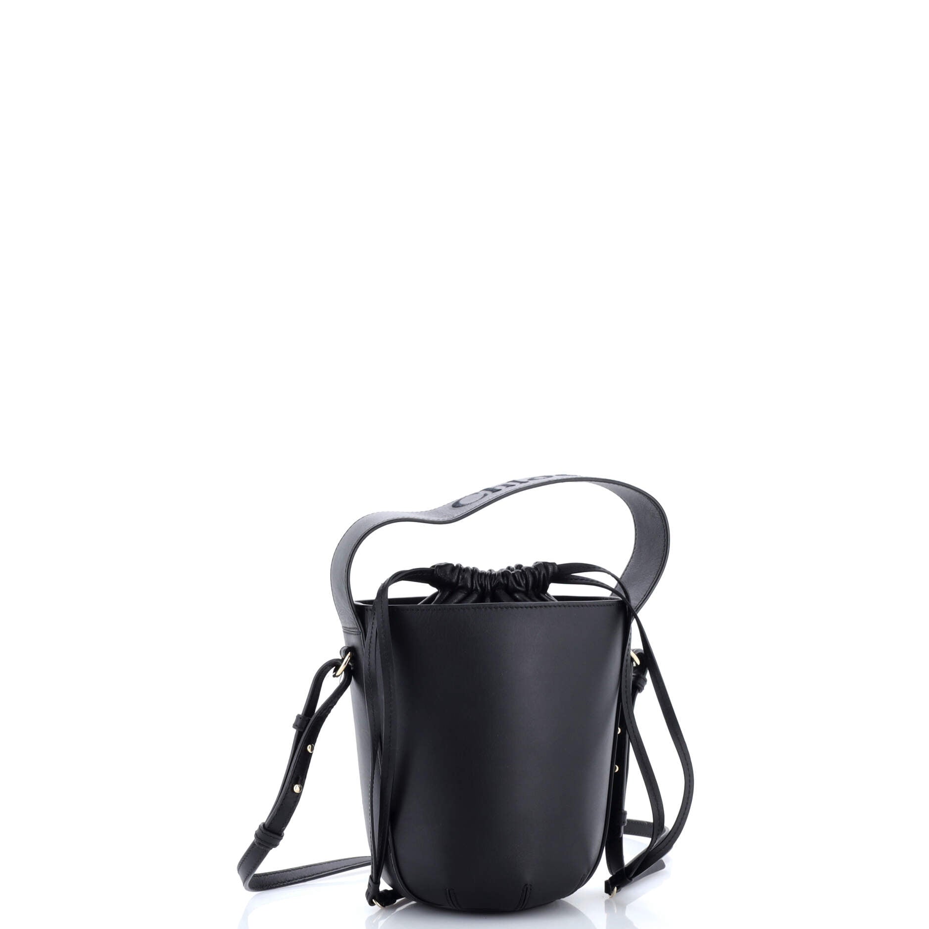 Sense Drawstring Bucket Bag Leather