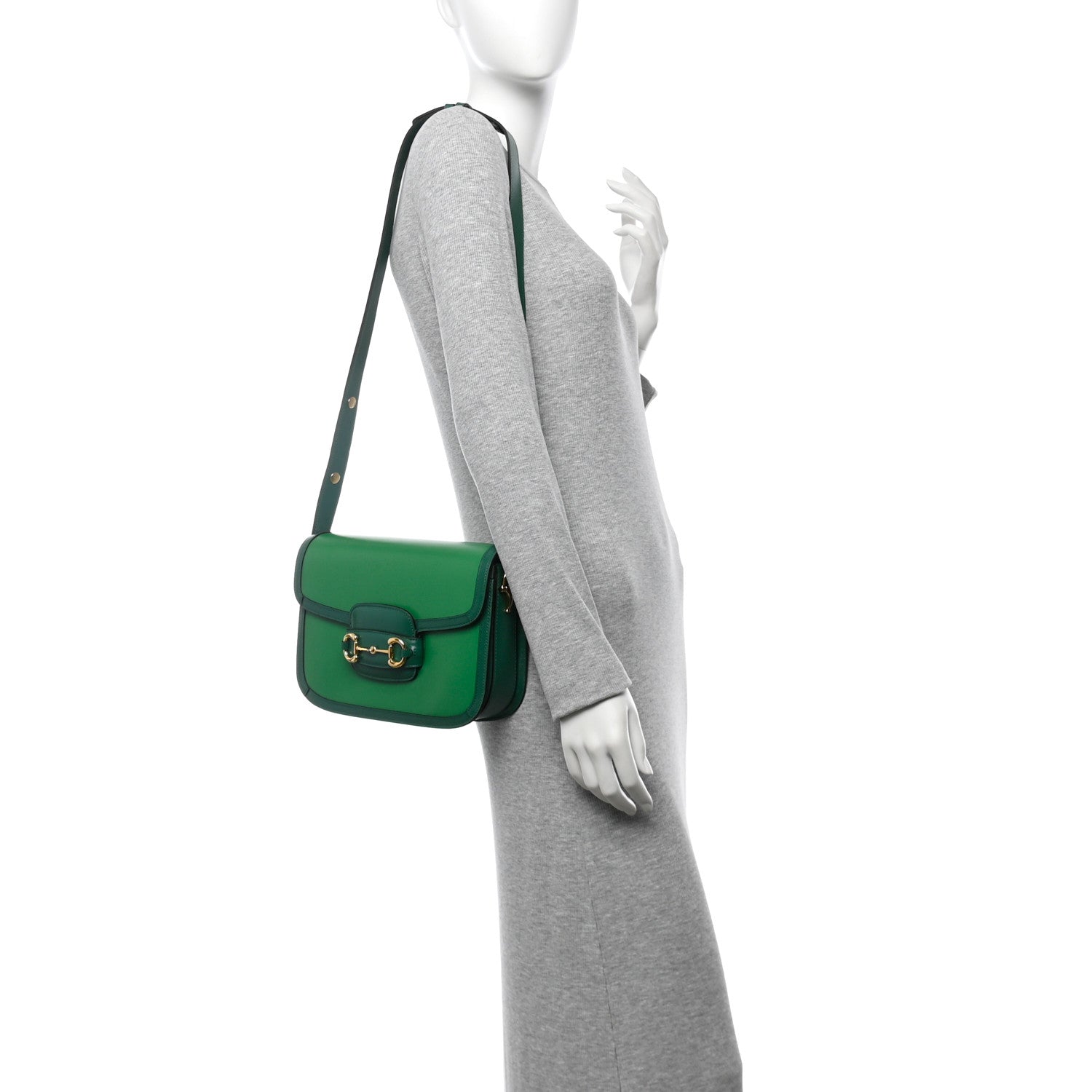 Azalea Calfskin Horsebit 1955 Shoulder Bag New Shamarock Emerald