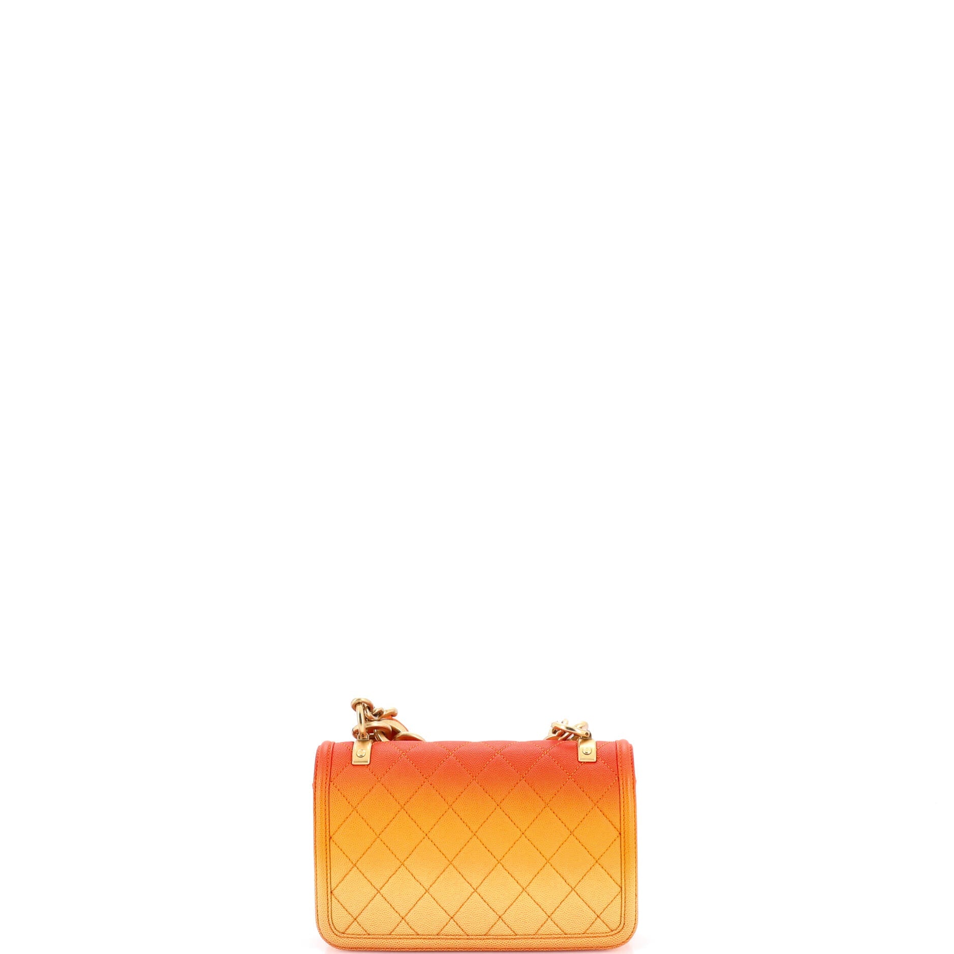 Sunset On The Sea Flap Bag Quilted Caviar Small