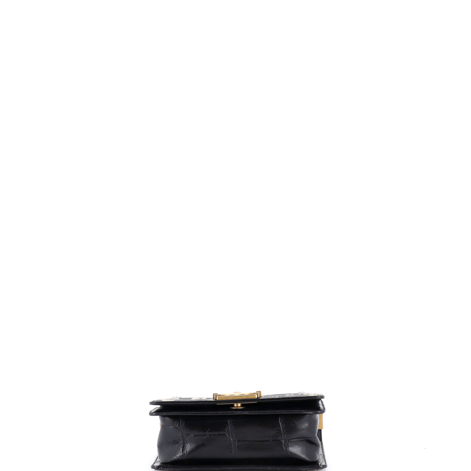 Boy Flap Bag Graffiti Crocodile Embossed Calfskin Small
