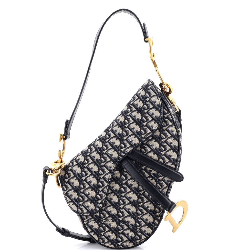 Saddle Handbag with Strap Oblique Canvas Medium