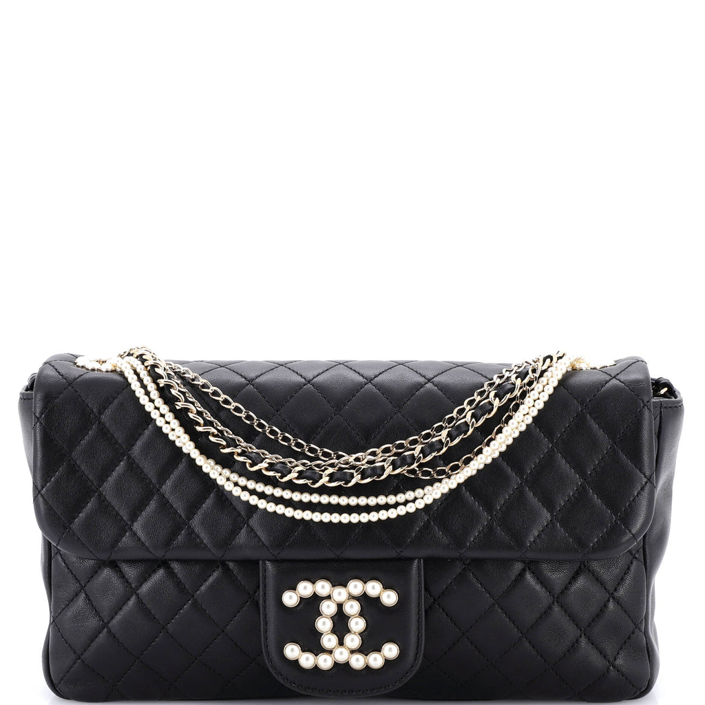 Westminster Pearl Chain Flap Bag Quilted Lambskin Medium