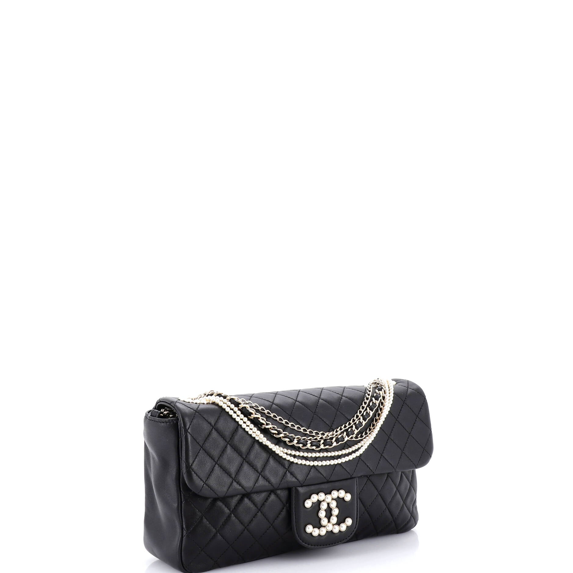 Westminster Pearl Chain Flap Bag Quilted Lambskin Medium