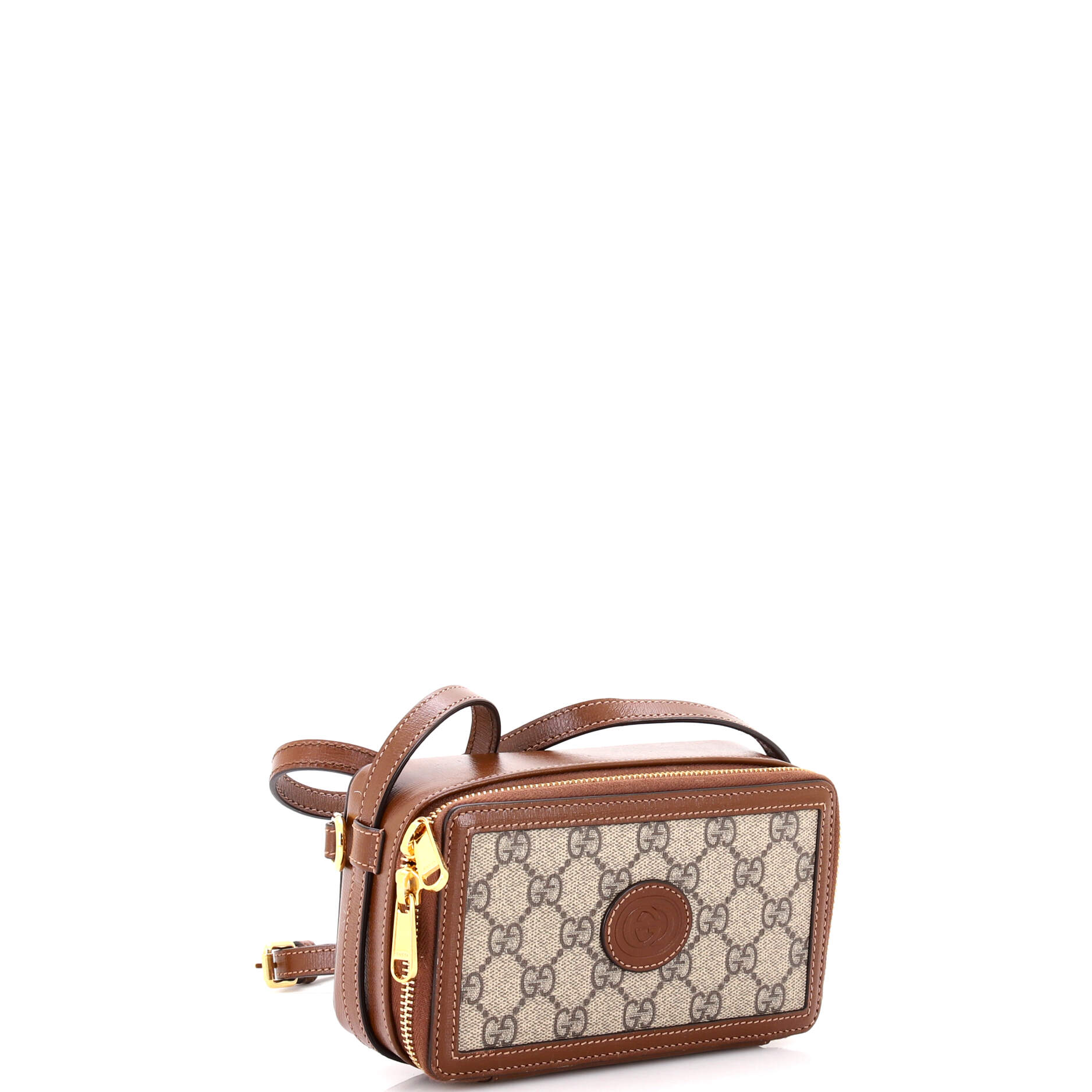 Interlocking G Patch Zip Around Crossbody Bag GG Coated Canvas Mini