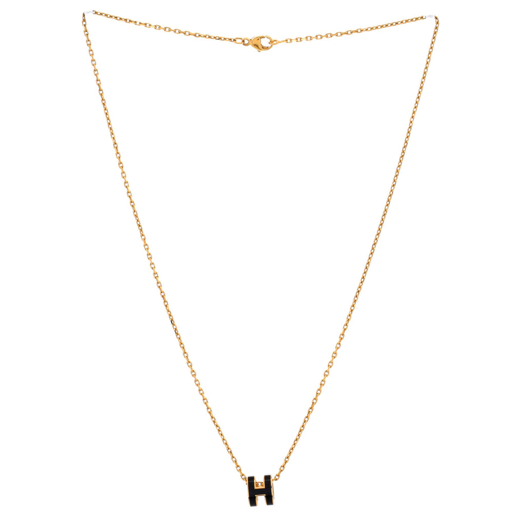Pop H Pendant Chain Necklace Metal and Enamel Mini