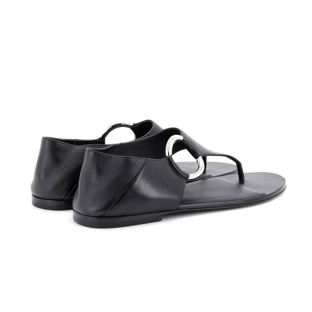 Women's Ring Flat Sandals Leather