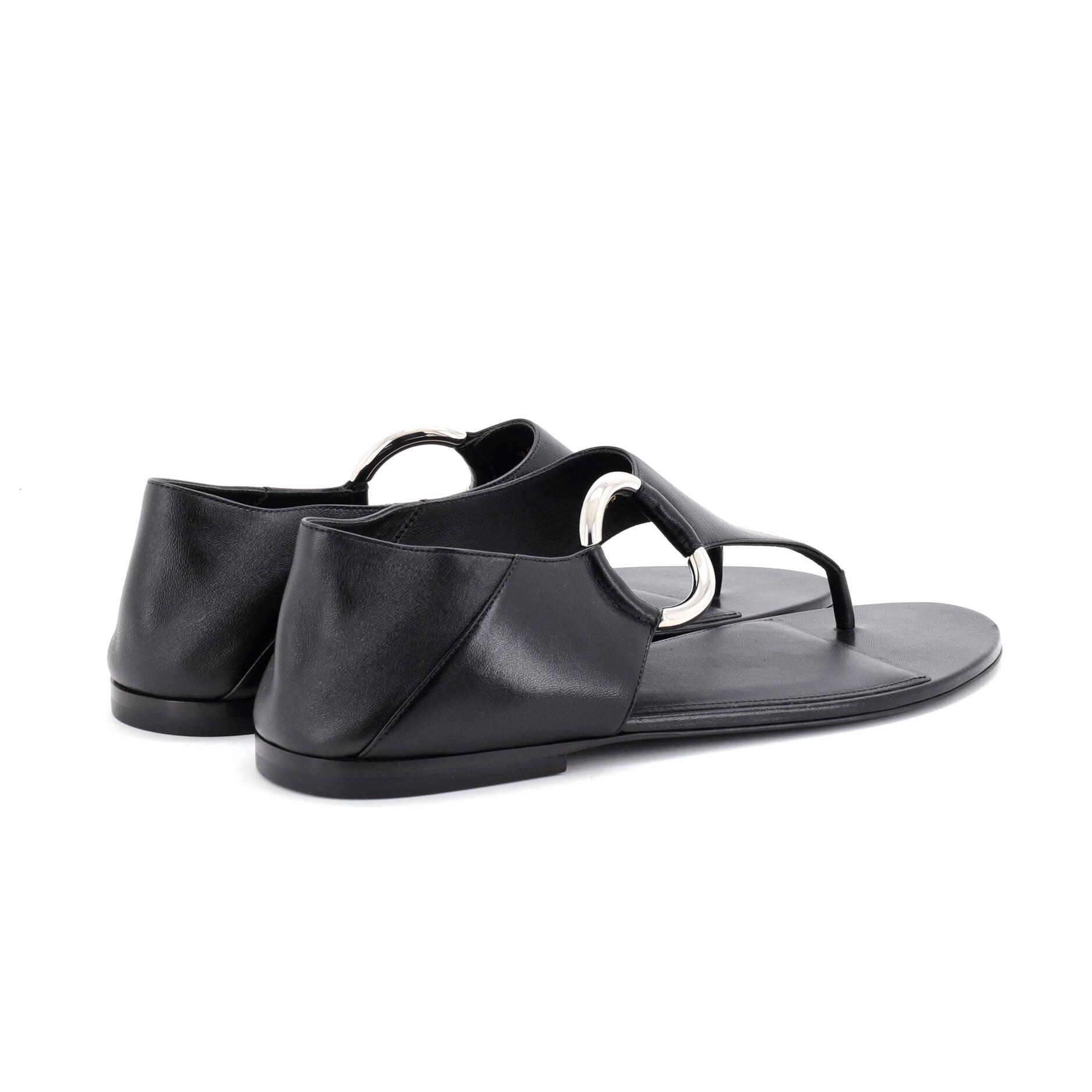 Women's Ring Flat Sandals Leather