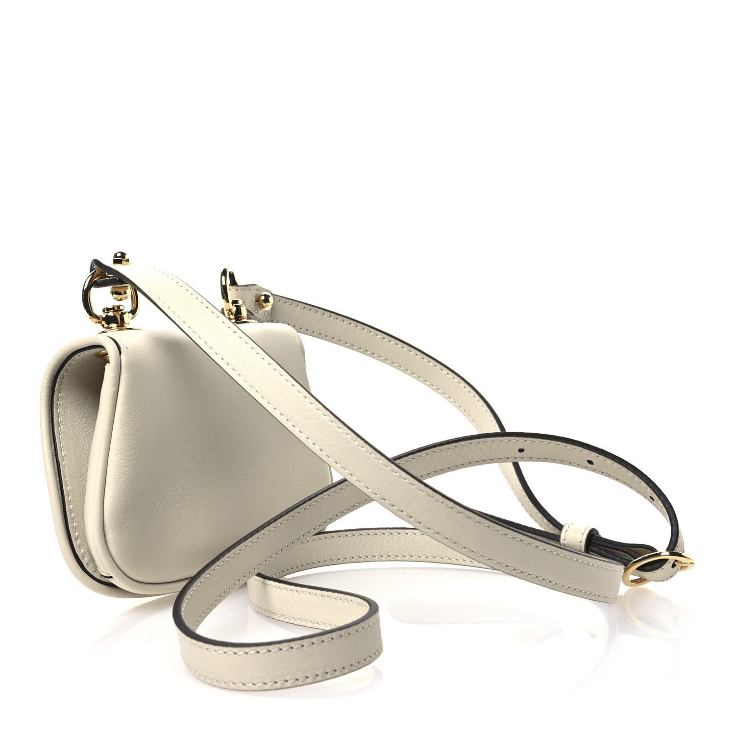 Roxy Calfskin Blondie  Case Wallet with Strap Mystic White
