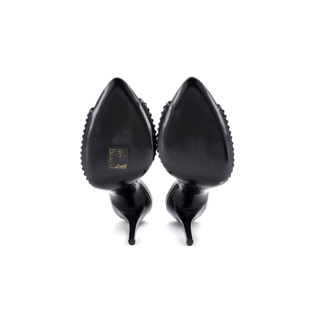Women's Gippy Heeled Mules Leather and Mesh with Crystals 110